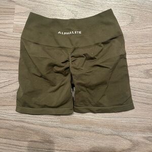 Alphalete Women's High-Waist Olive Green Shorts